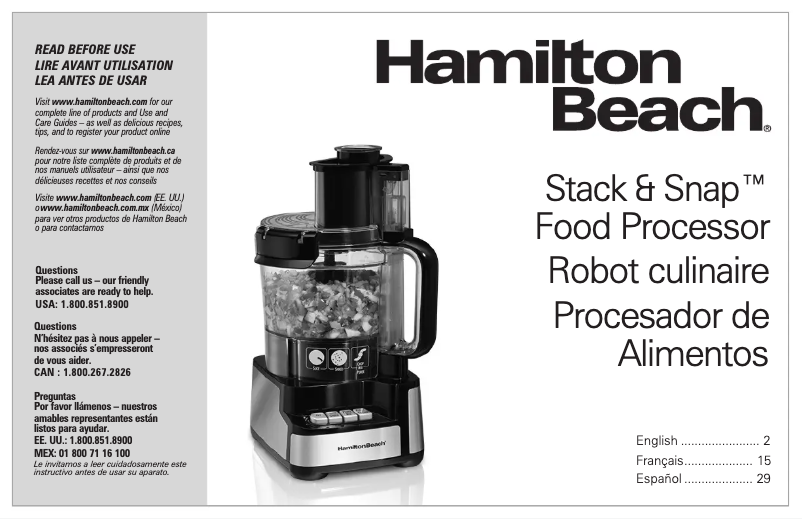 Page n°1 - Manuel utilisateur Hamilton Beach Stack & Snap 70725A