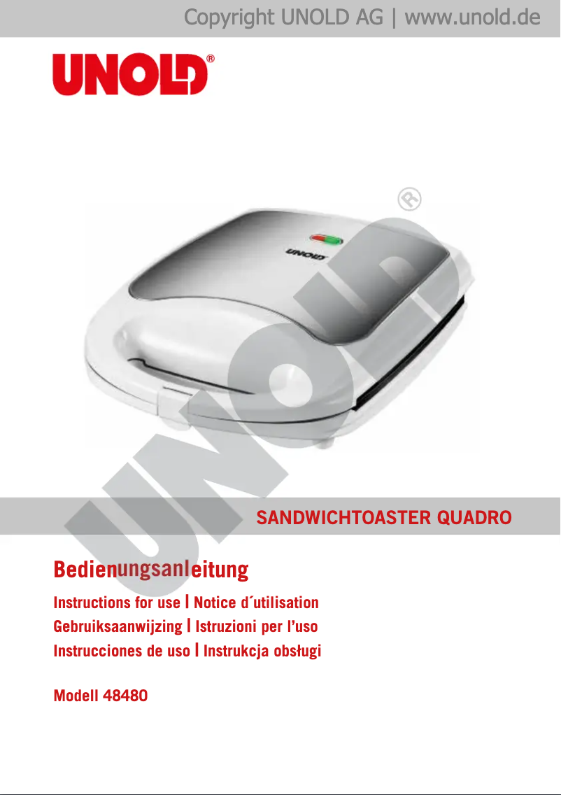 Page n°1 - Manuel utilisateur Unold Quadro 48480