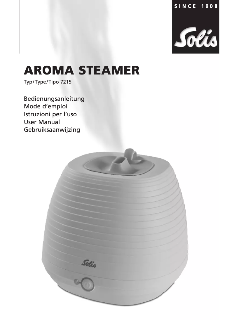 Page n°1 - Manuel utilisateur Solis Aroma Steamer 7215