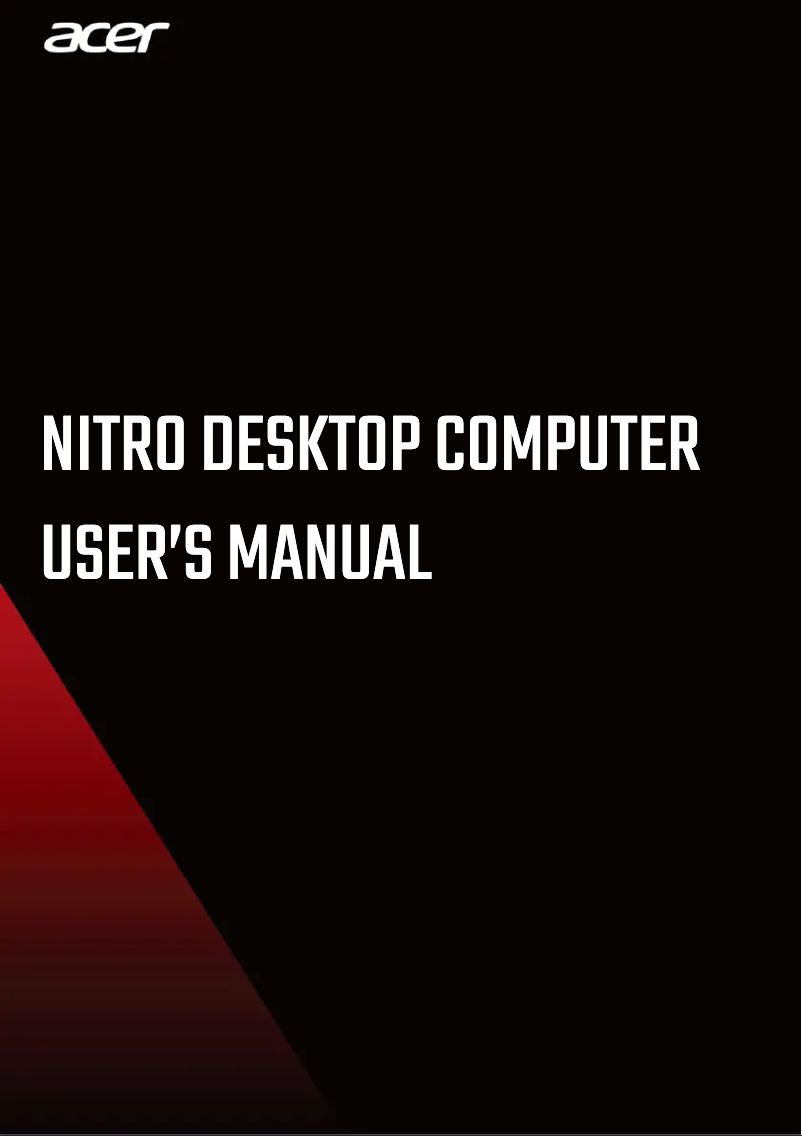 Page n°1 - Manuel utilisateur Acer Nitro N50-600G