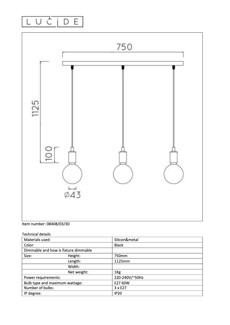 Page 1 de la notice Manuel utilisateur Lucide Fix Multiple