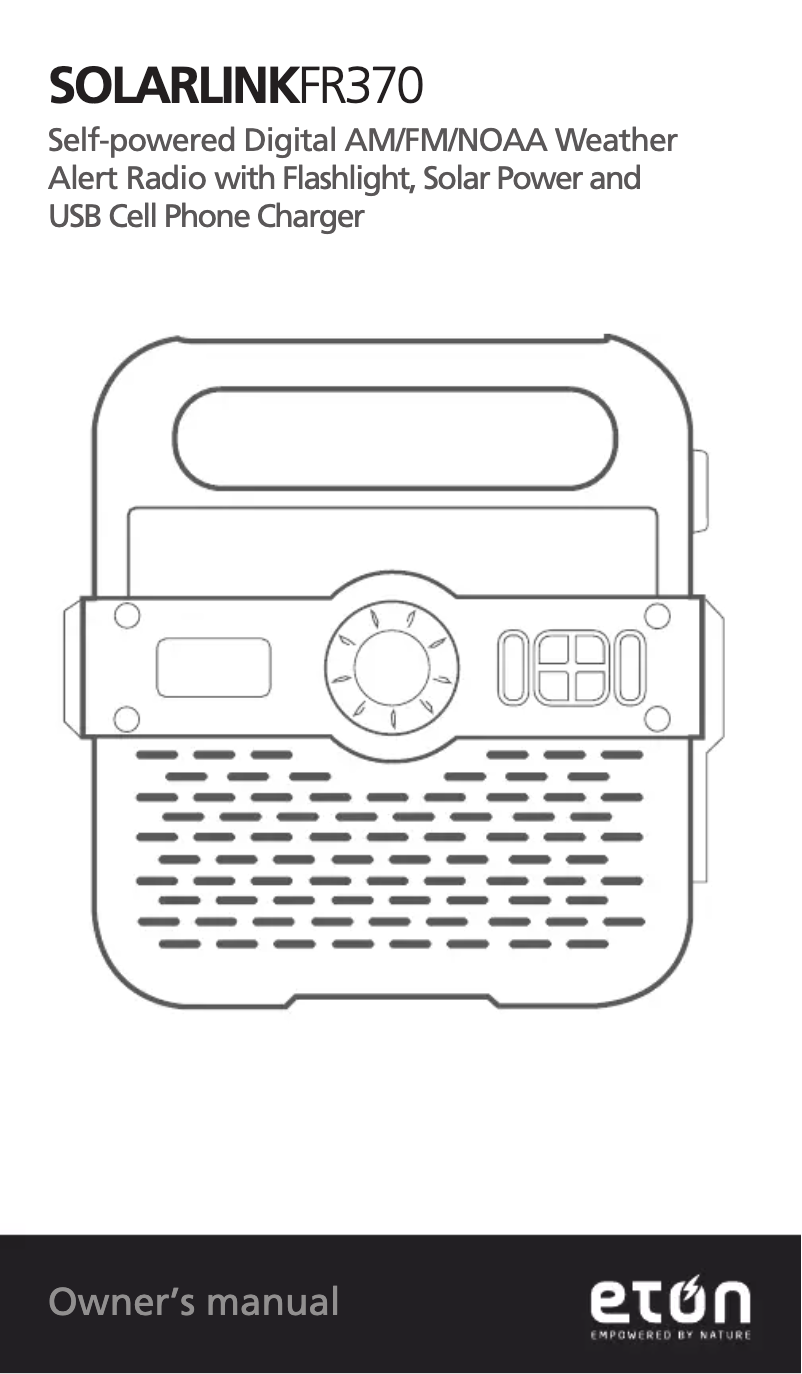 Page 1 de la notice Manuel utilisateur Eton FR370