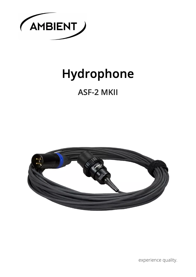 Page n°1 - Manuel utilisateur Ambient Soundfish 2 MkII