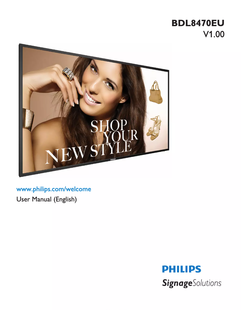 Page 1 de la notice Manuel utilisateur Philips BDL8470EU