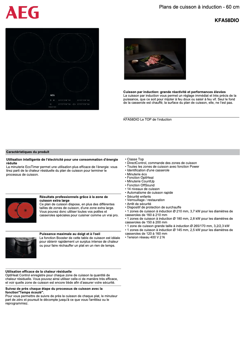 Page n°1 - Fiche technique AEG KFA58DIO