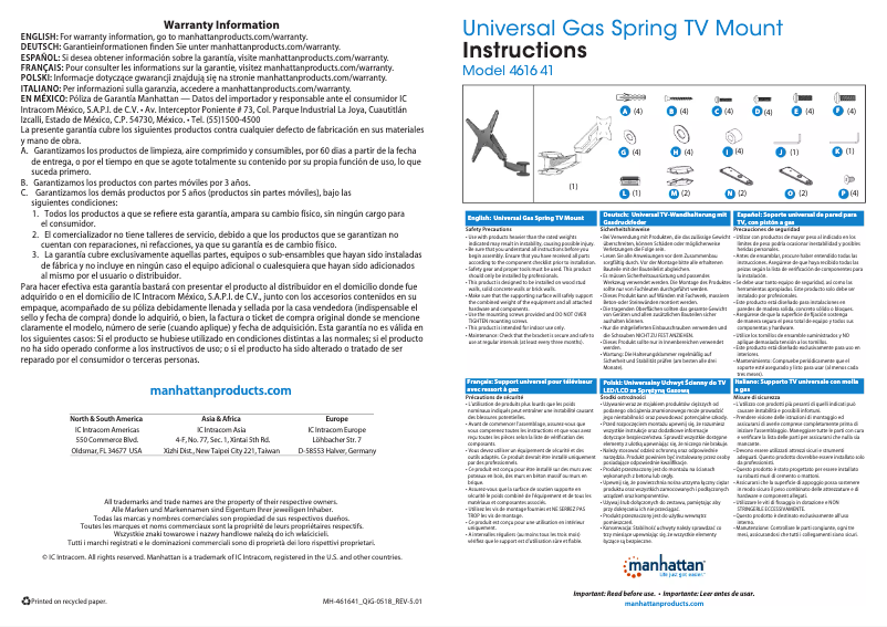 Page 1 de la notice Manuel utilisateur Manhattan 461641