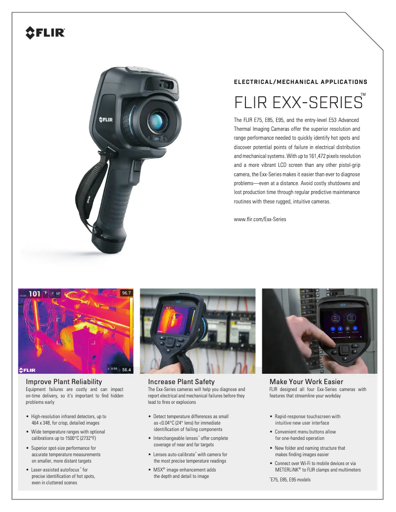 Page 1 de la notice Fiche technique FLIR E85