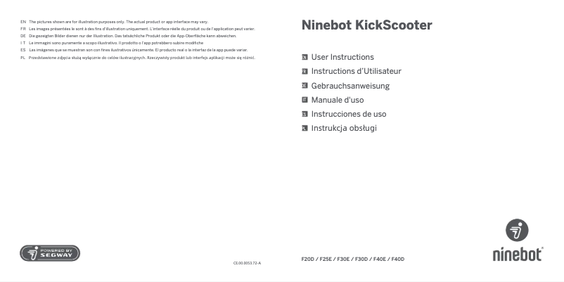 Page n°1 - Manuel utilisateur Segway Ninebot KickScooter F30D