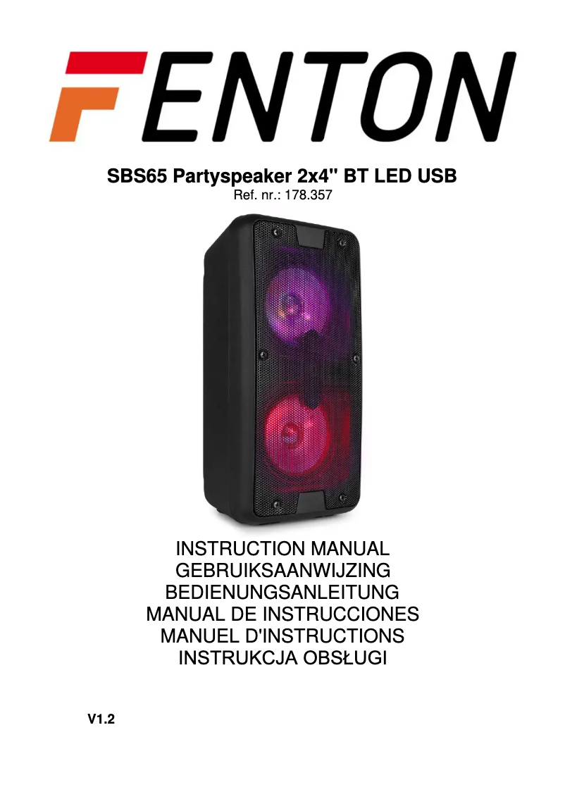 Page 1 de la notice Manuel utilisateur Fenton SBS60