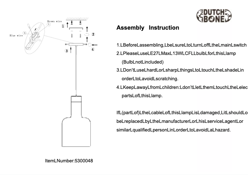 Page 1 de la notice Manuel utilisateur Dutchbone Cradle Bottle