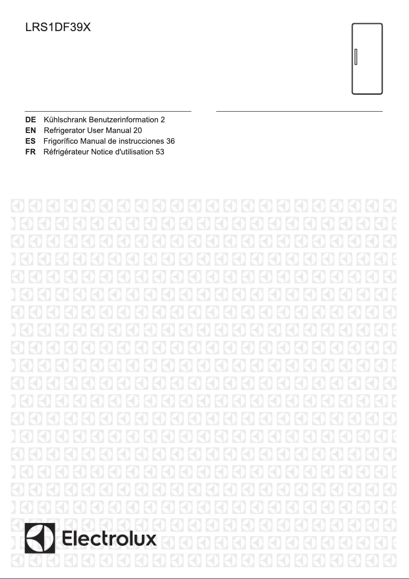 Page 1 de la notice Manuel utilisateur Electrolux LRS1DF39W