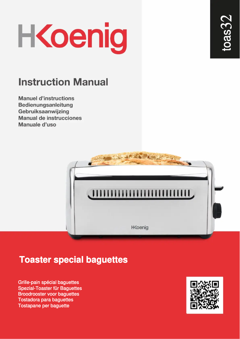Page 1 de la notice Manuel utilisateur H.Koenig TOAS32