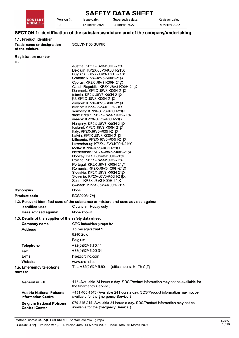 Image de la première page du manuel de l'appareil Solvent 50 Super Spray