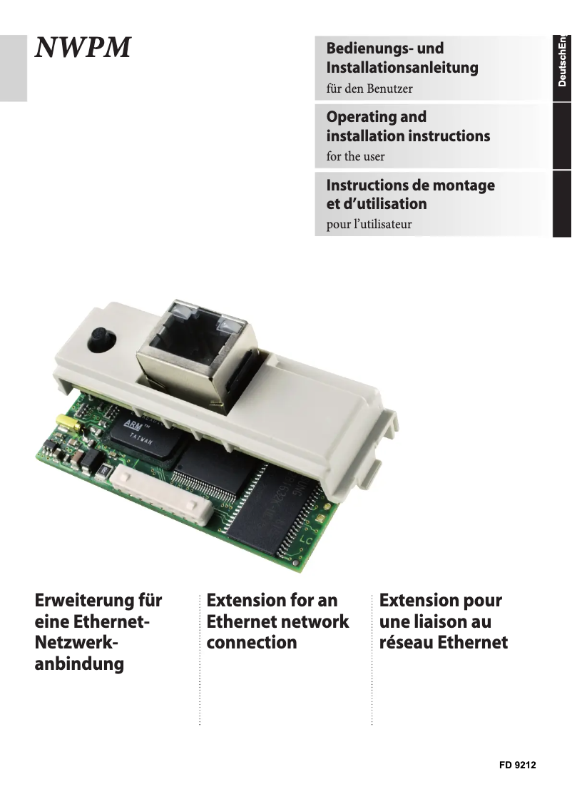 Page 1 de la notice Manuel utilisateur Dimplex NWPM