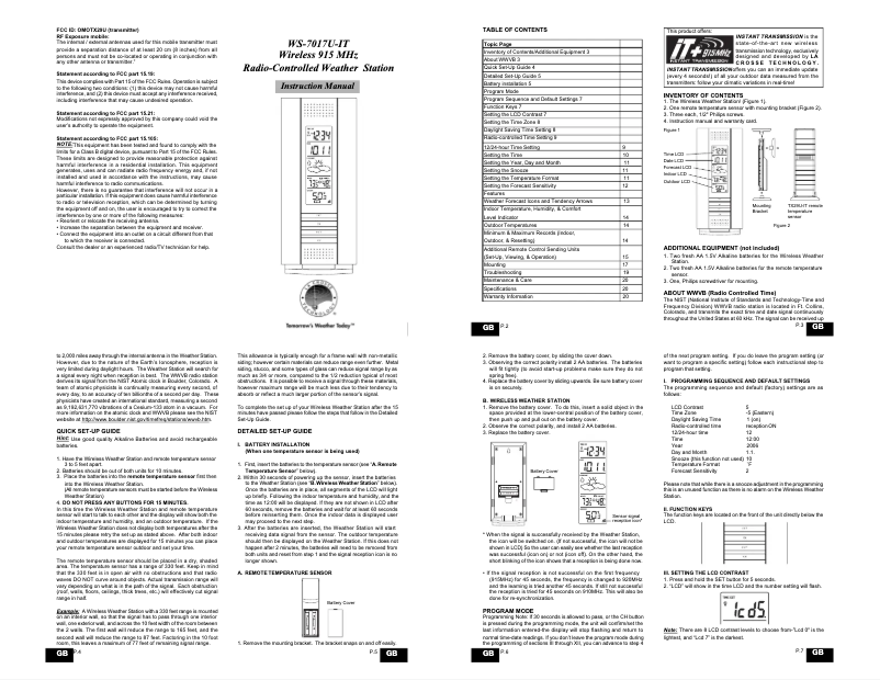 Página 1 del manual Manual de usuario La Crosse Technology WS-7017U-IT