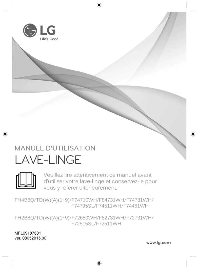 Page 1 de la notice Manuel utilisateur LG F74552WH