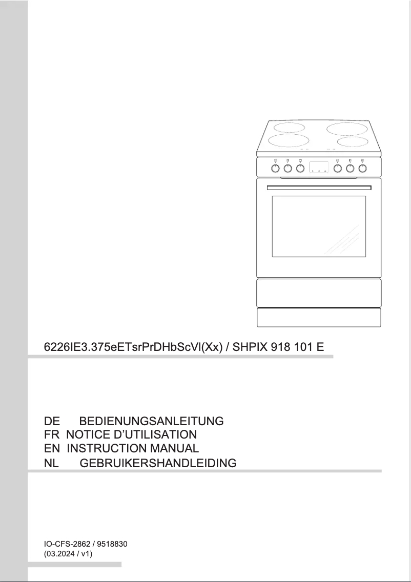 Imagen de la primera página del manual del dispositivo SHPIX 918 101 E