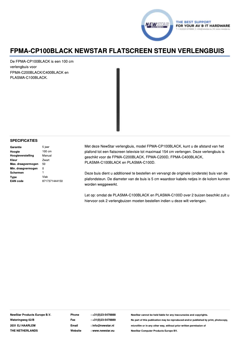 Page n°1 - Manuel utilisateur Newstar FPMA-CP100