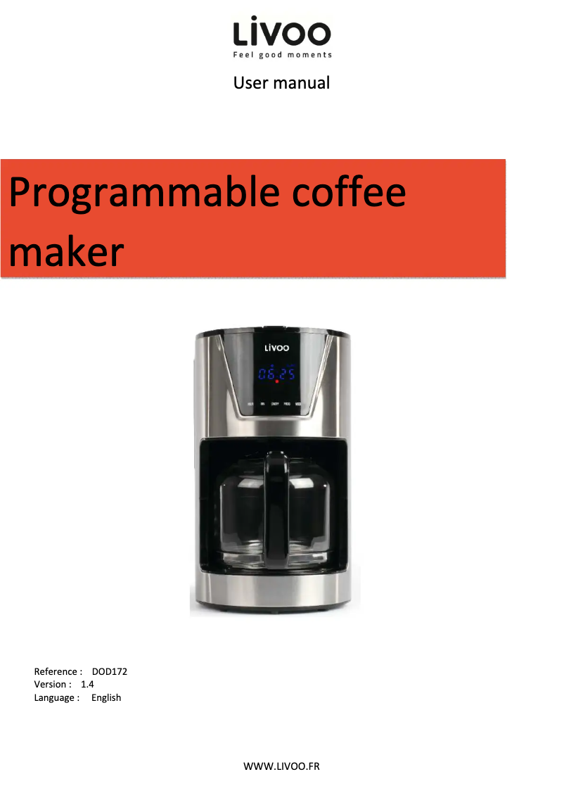 Image de la première page du manuel de l'appareil DOD172