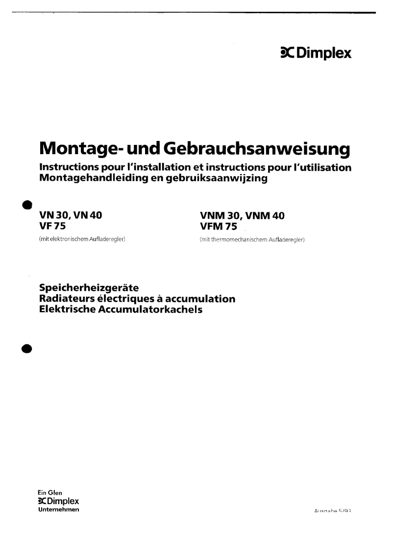 Image de la première page du manuel de l'appareil VF75