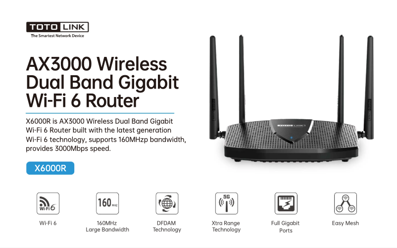 Page 1 de la notice Manuel utilisateur Totolink X6000R