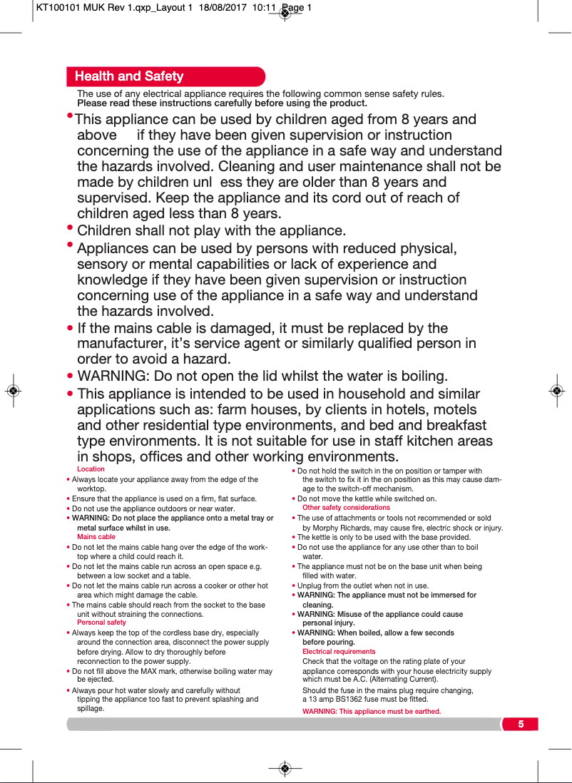 Image de la première page du manuel de l'appareil 100107