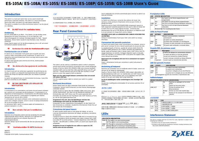 Image de la première page du manuel de l'appareil ES-108P