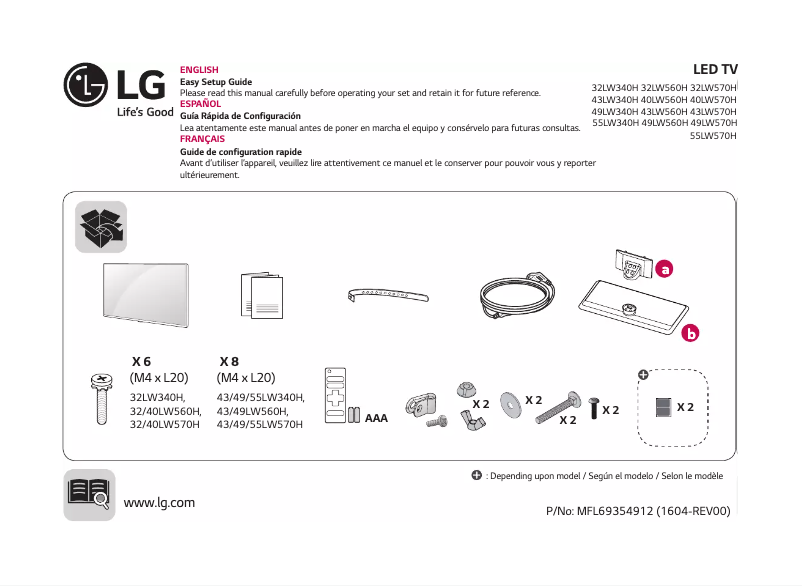 Page n°1 - Manuel utilisateur LG 43LW560H Pro:Centric