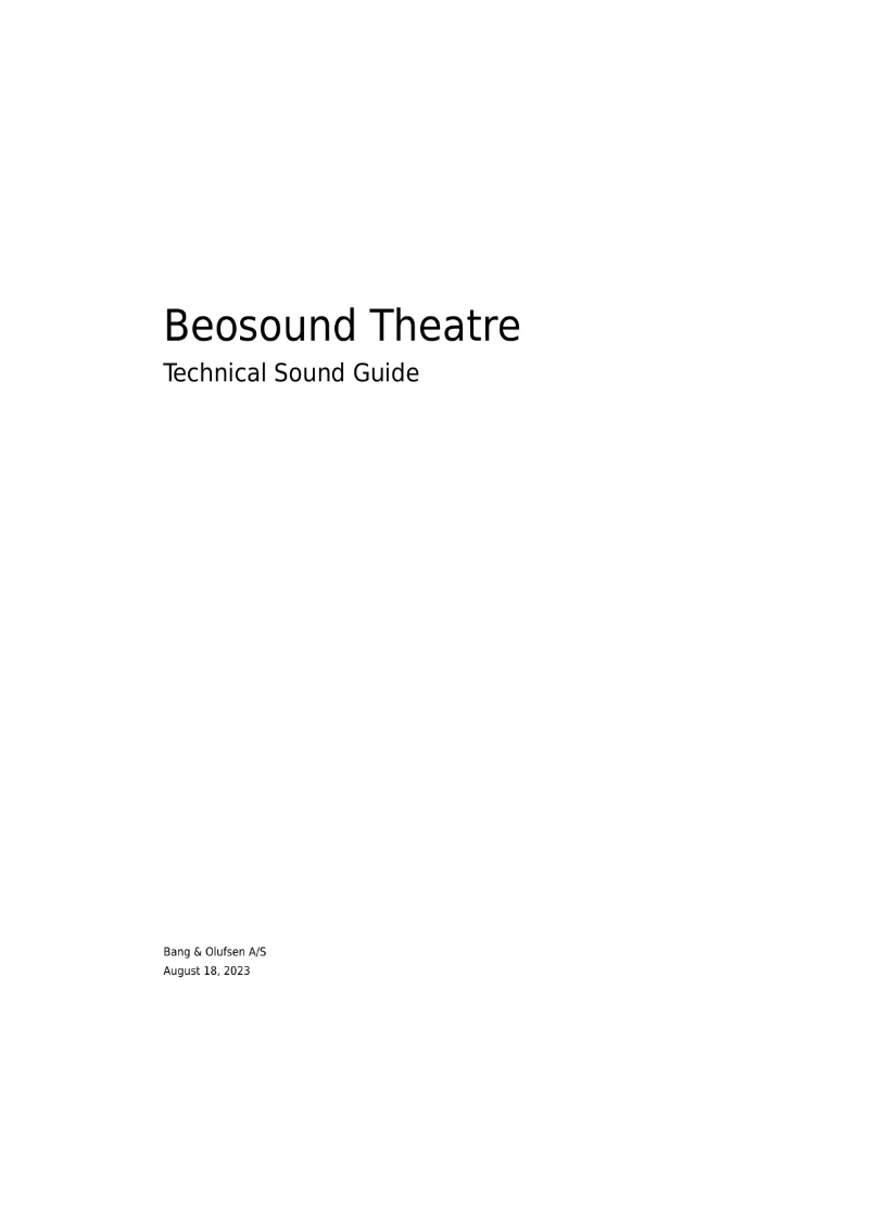 Page 1 de la notice Dessin technique Bang & Olufsen BeoSound Theatre
