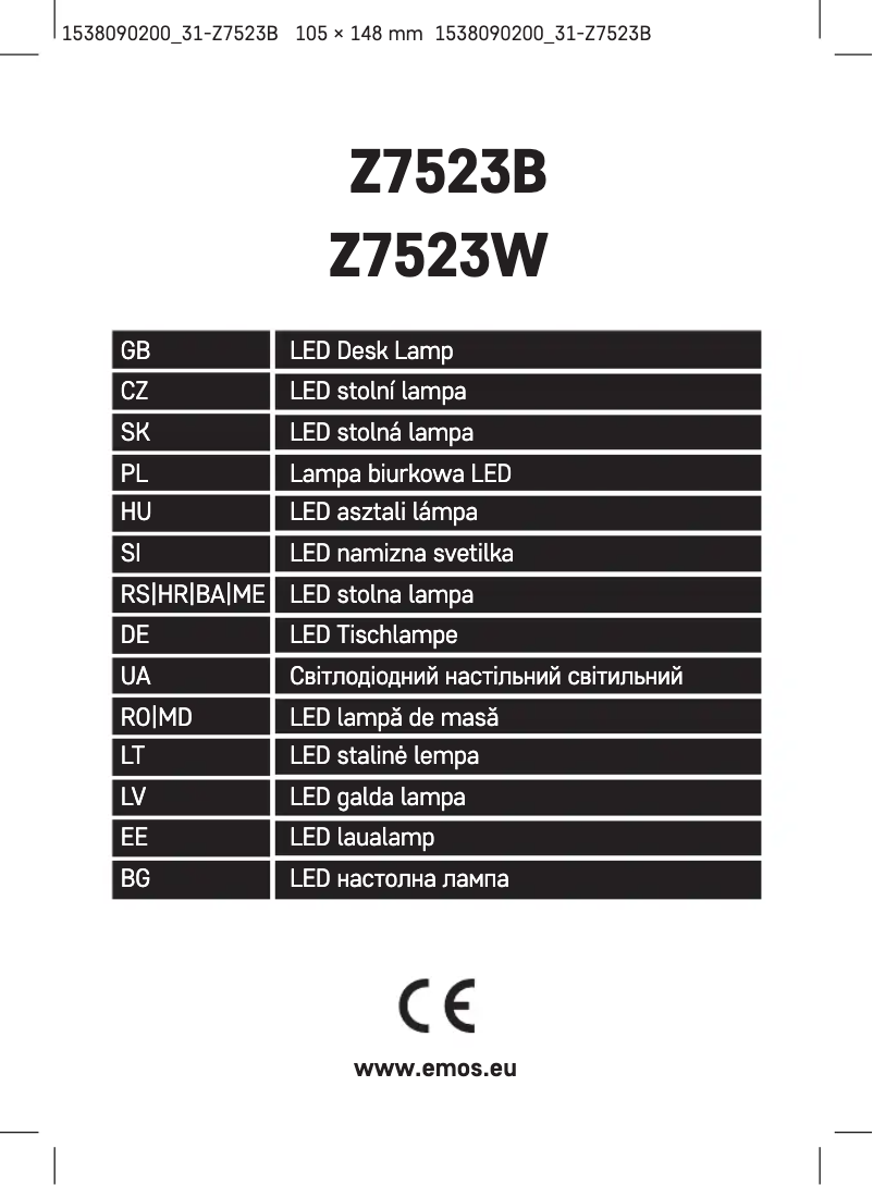 Image de la première page du manuel de l'appareil Z7523B