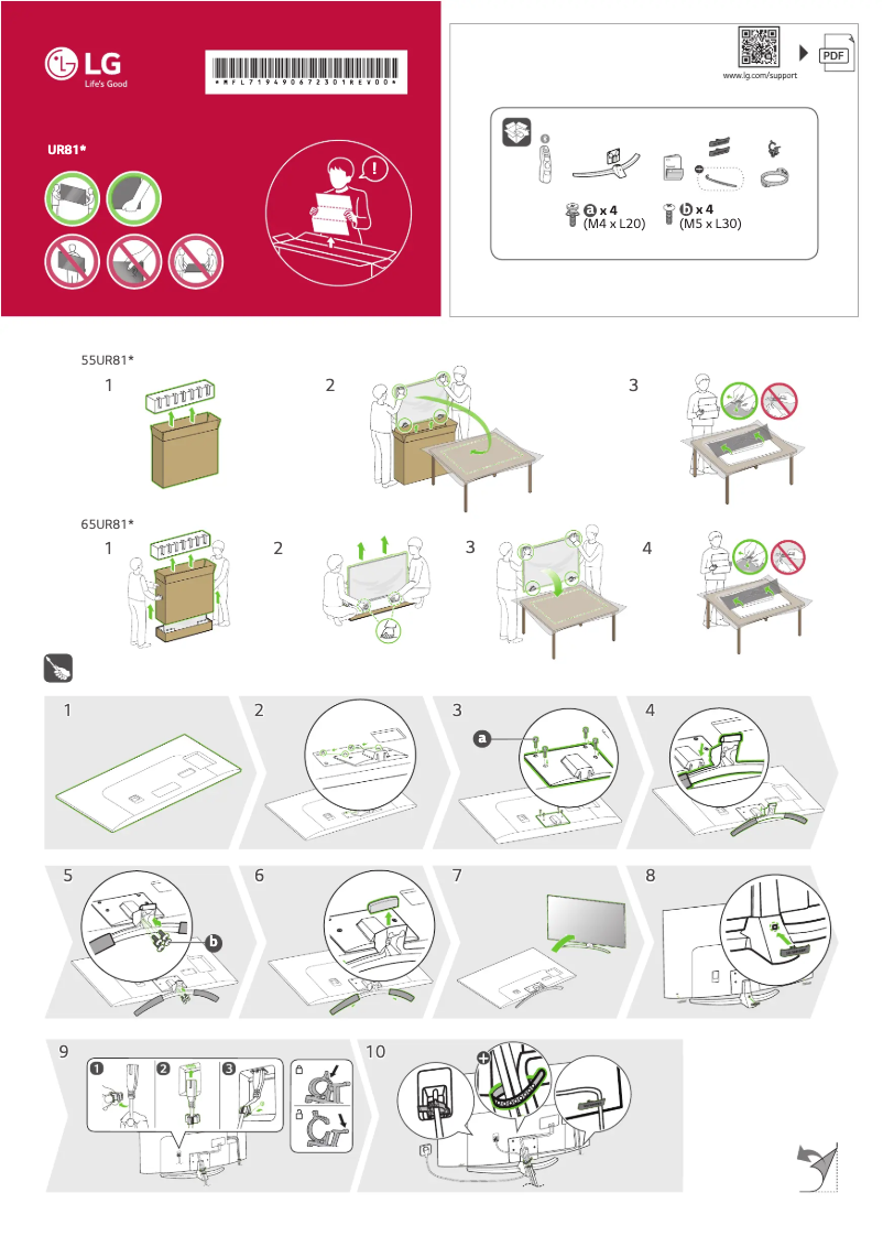 Image de la première page du manuel de l'appareil 65UR81006LJ