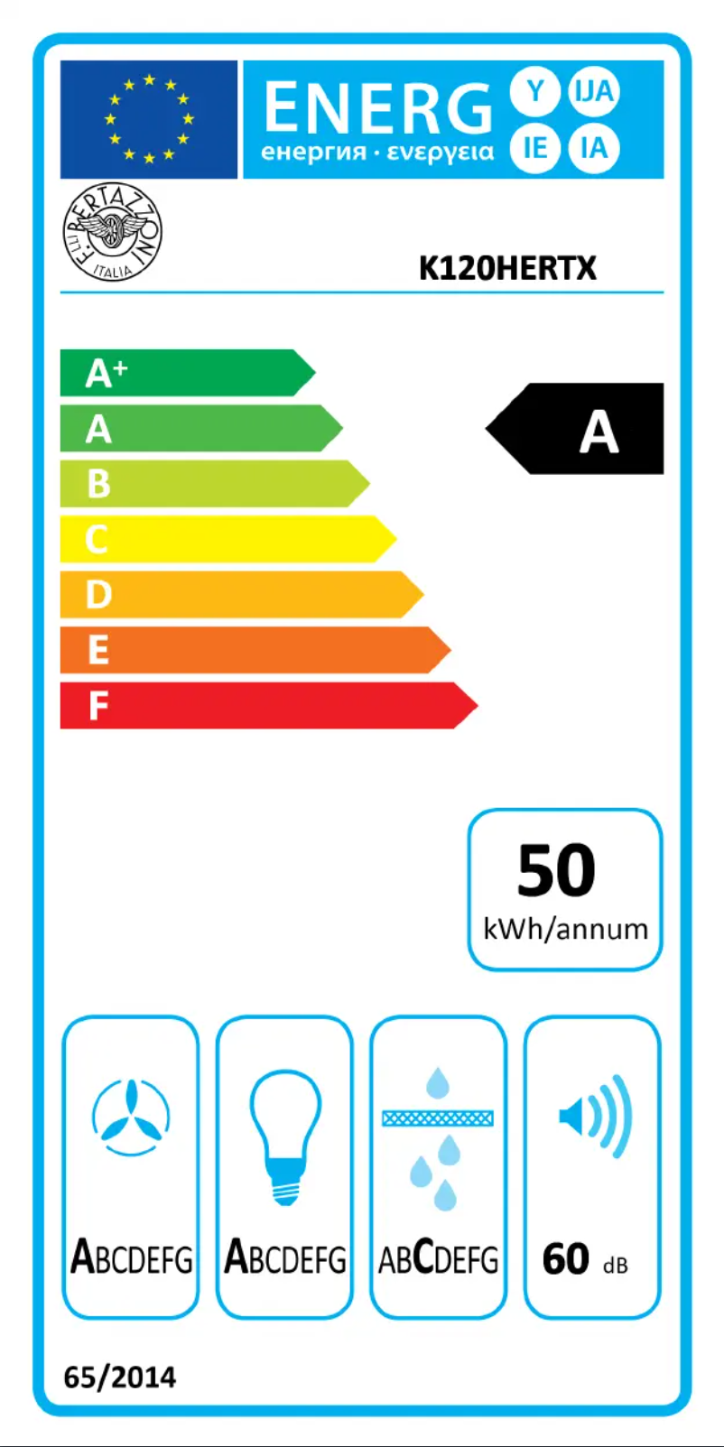 Page n°1 - Label énergétique Bertazzoni K120HERTX