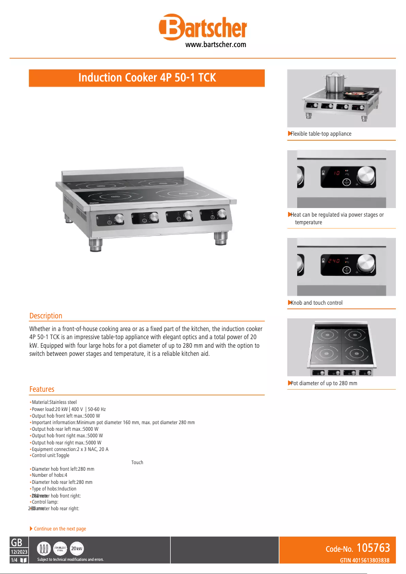 Image de la première page du manuel de l'appareil 4P 50-1 TCK