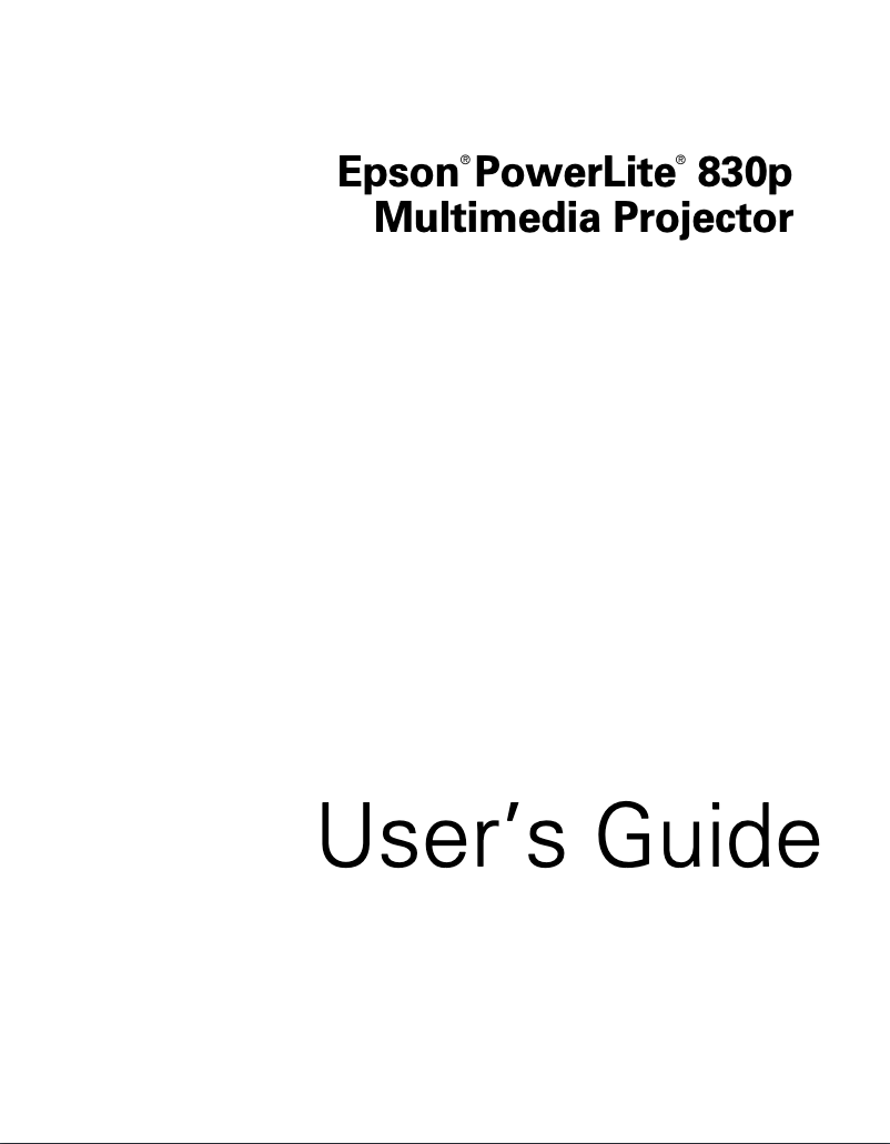 Imagen de la primera página del manual del dispositivo PowerLite 830p