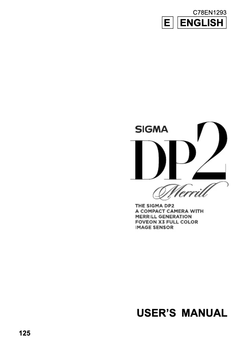 Page 1 de la notice Manuel utilisateur Sigma DP2 Merrill