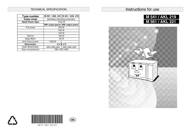 Image de la première page du manuel de l'appareil M541