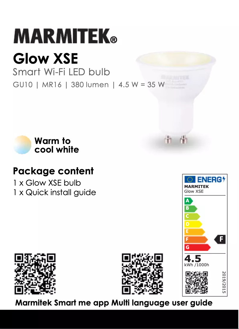 Page 1 de la notice Manuel utilisateur Marmitek Glow XSE