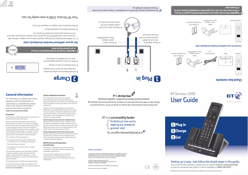 Imagen de la primera página del manual del dispositivo Stratus 1500