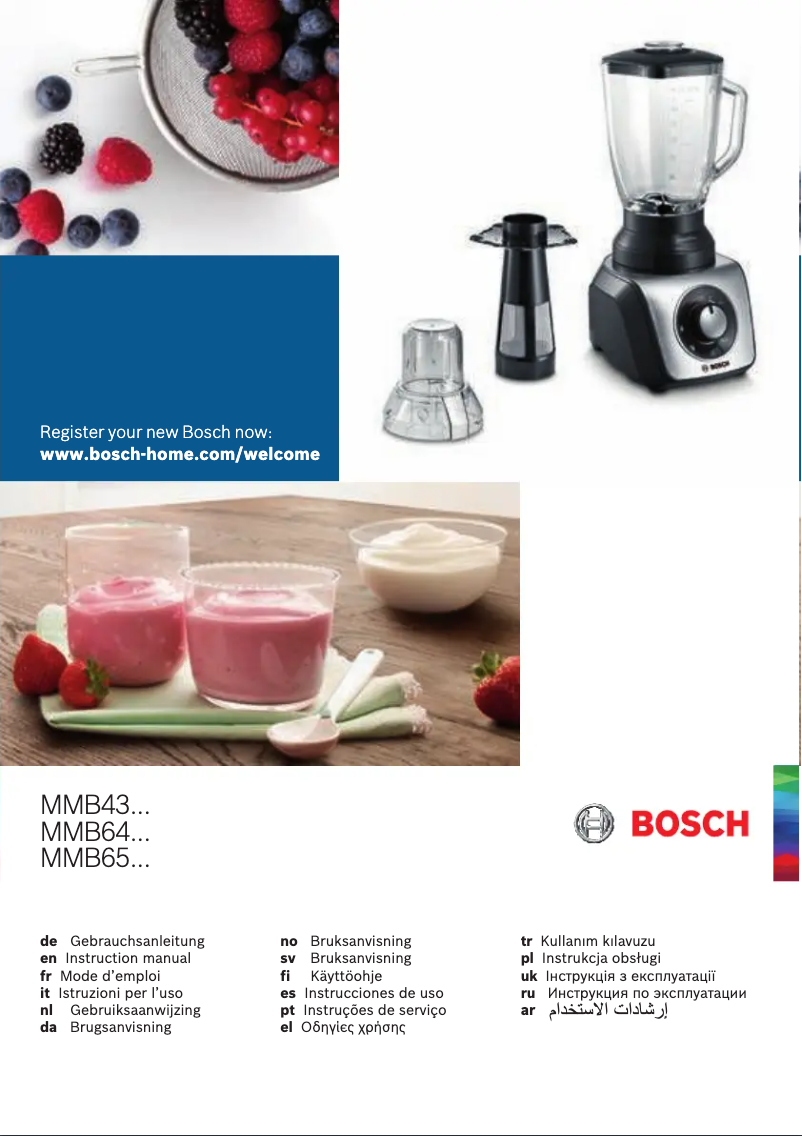 Page 1 de la notice Manuel utilisateur Bosch SilentMixx MMB65G0M