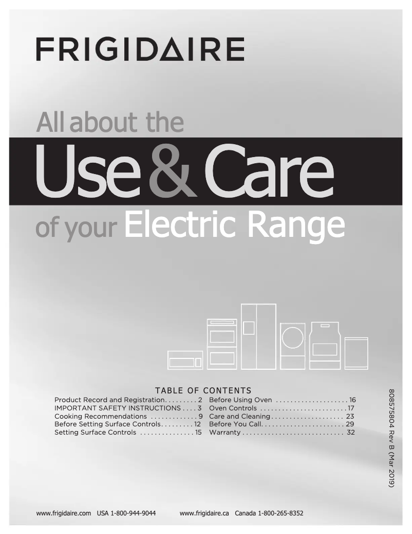 Page 1 de la notice Manuel utilisateur Frigidaire FFEH2422US