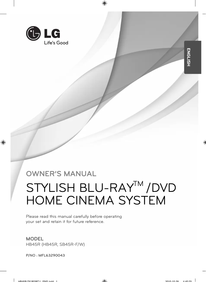 Image de la première page du manuel de l'appareil HB45R