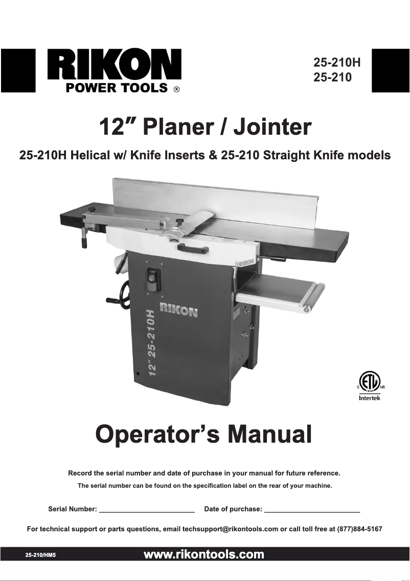 Page 1 de la notice Manuel utilisateur RIKON 25-210H