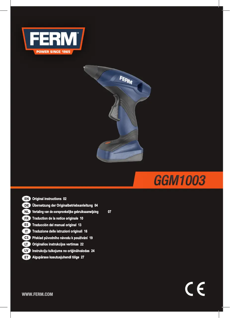 Image de la première page du manuel de l'appareil GGM1003