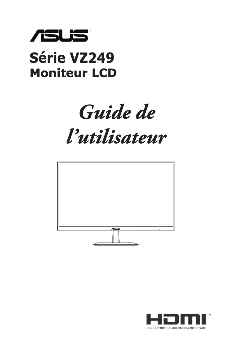 Page n°1 - Manuel utilisateur Asus VZ249Q