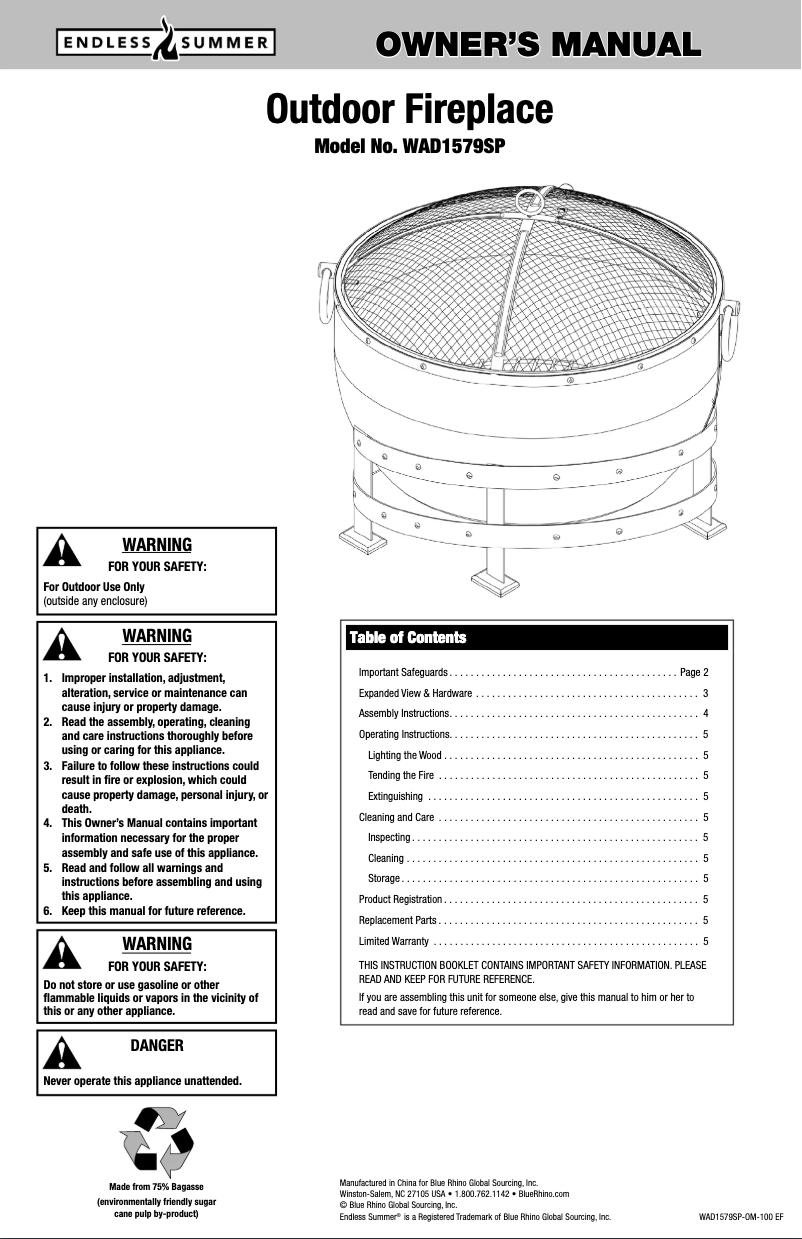 Image de la première page du manuel de l'appareil WAD1579SP