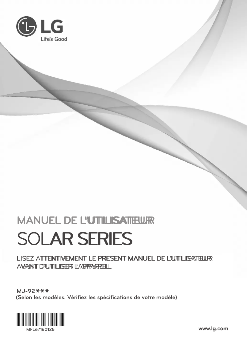 Page 1 de la notice Manuel utilisateur LG MJ-9280NS