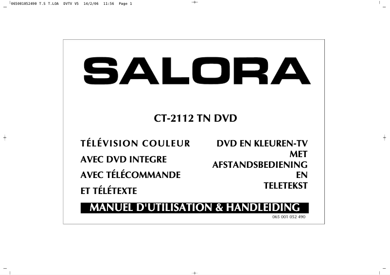 Image de la première page du manuel de l'appareil CT-2112TN-DVD
