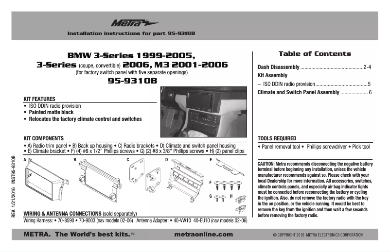 First page image of the manual for 95-9310B