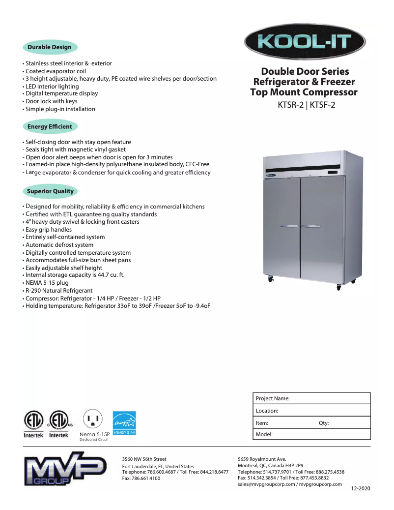 Page 1 de la notice Manuel utilisateur Kool-It KTSR-2