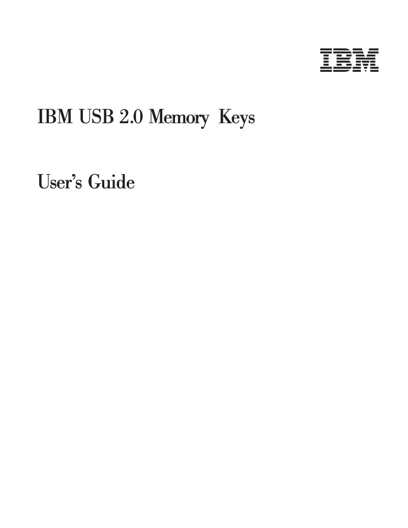Página 1 del manual Manual de usuario IBM Memory Key